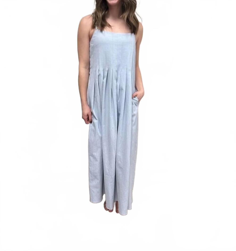 NEW WISHLIST cotton pleated bust midi dress in blue